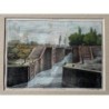 Écluses du canal impérial d'Aragon - Lithographie ancienne