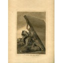 Gravure de Goya. Et ils ne partent toujours pas !. Planche 59 de la série de gravures Los Caprichos, édition 1937.