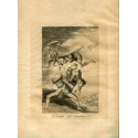 Goya etching. Where is mom going? (Donde vá mamá?). Plate 65 from The Caprices etching series, 1937 edition.