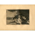 Goya etching. It serves you right (Bien te se está'). Plate 6 from Disasters of War etching series, 1937 edition.