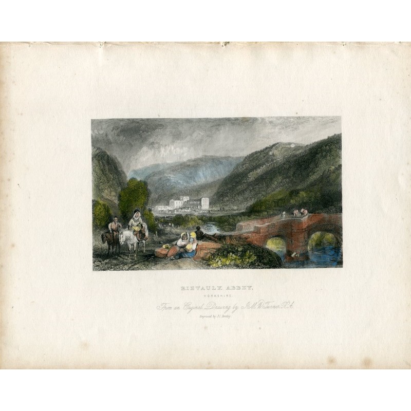 Rielvaux Abbey, Yorkshire, engraved by J.C. Bentley from an original drawing by William Turner