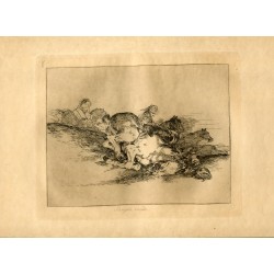 Goya etching. It always happens (Siempre sucede'). Plate 8 from Disasters of War etching series, 1937 edition.
