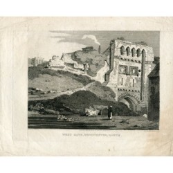 West Gate, Winchester Hants gravé en 1810 par Miss Hawksworth, dessiné par S. Prout