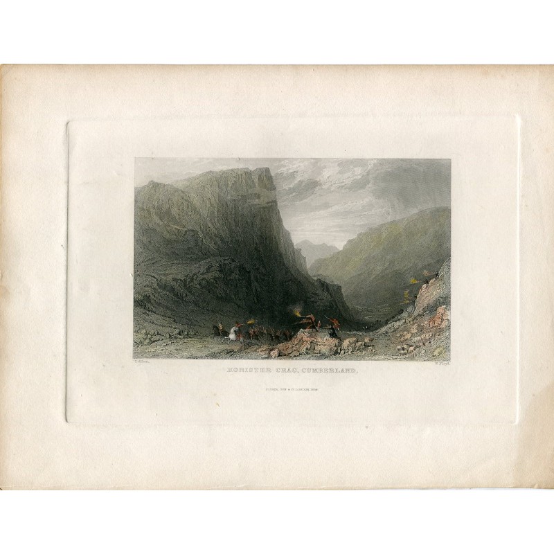 Honister Crag, Cumberland engraved by W. Floyd in 1834, drawn by T. Allom