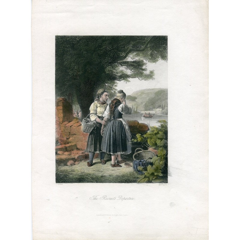 The Recruits Departure, engraved by A.H. Payne in 1840 after a work by J. Becquer