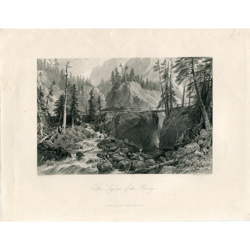 La légende du pont gravée par R. Wallis, dessinée par T. Allom