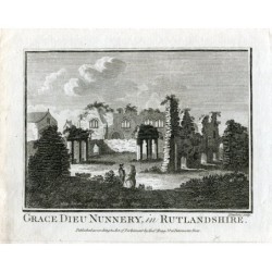 Gravure du couvent Grace Dieu dans le Rutlandshire par Hawkins