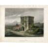 Angleterre. Prieuré de Wetheral dans le Cumberland, gravure en couleur.