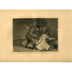 Goya etching. This is bad ('Esto es malo'). Plate 46 from Disasters of War etching series, 1937 edition.