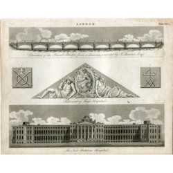 The New Bethlem Hospital and others engraved by G. Jones in 1814