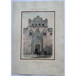 L'hôpital de Santa Cruz à Tolède - Lithographie ancienne