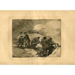 Aguafuerte de Goya. No saben el camino. Lámina 70 de la serie de grabados Disasters of War, edición de 1937.