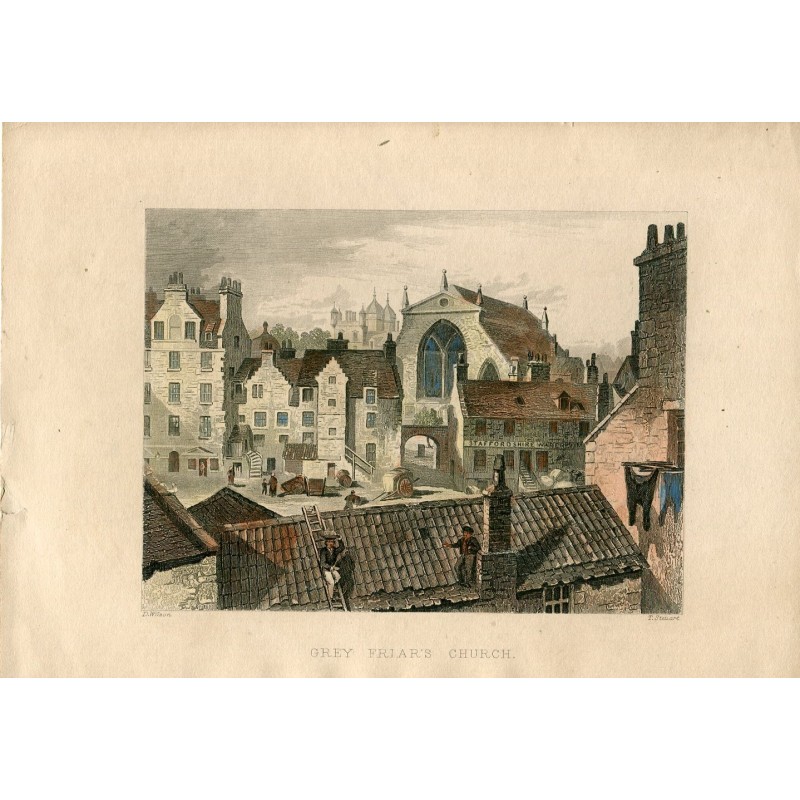 Écosse. Église des Frères Gris, gravée par T. Steward d'après une œuvre de D. Wilson.