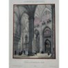 Intérieur de la cathédrale de Tolède - Lithographie antique