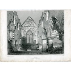Iona, der Chor, Blick nach Osten. Lithographie von JH le Keux. Gezeichnet von RW Billings.