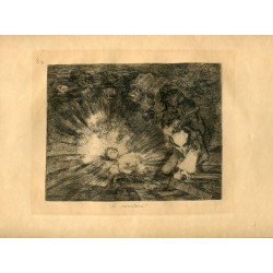 Goya etching. Will she rise again? ('Se resucitará?'). Plate 80 from Disasters of War etching series, 1937 edition.