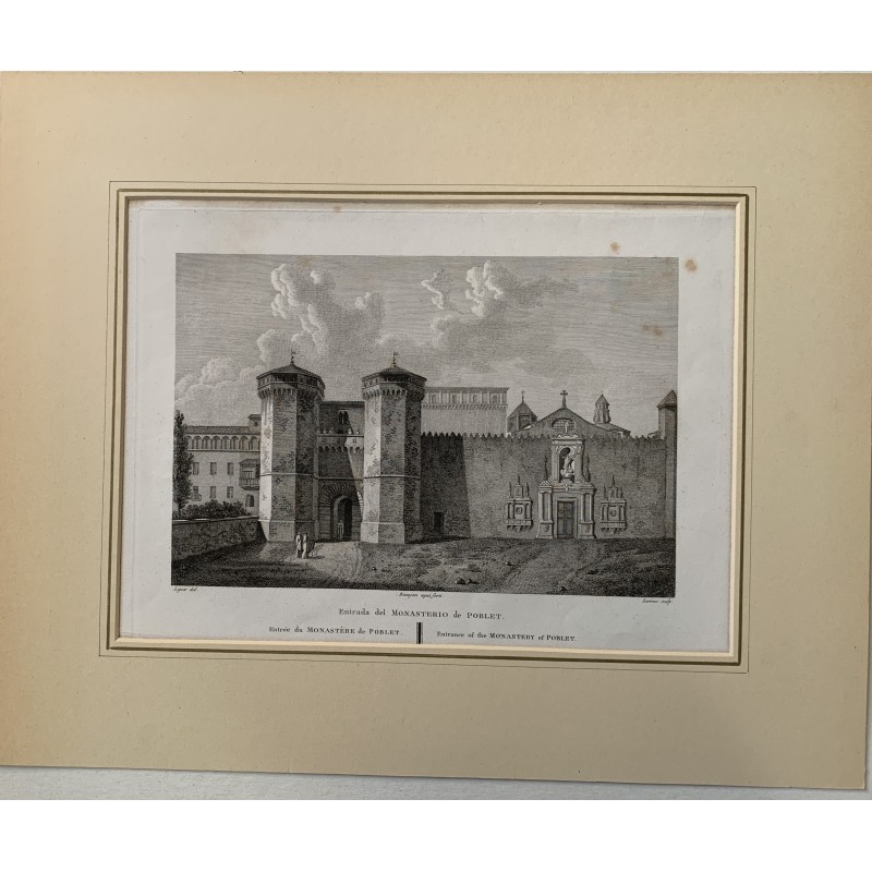 Poblet Monastery - Alexandre Laborde - Antique print 1810
