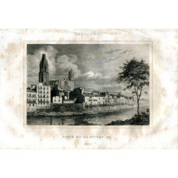 Catalogna. Veduta della città di Girona. Incisione dagherrotipica di A. Roca, scattata nel 1864.