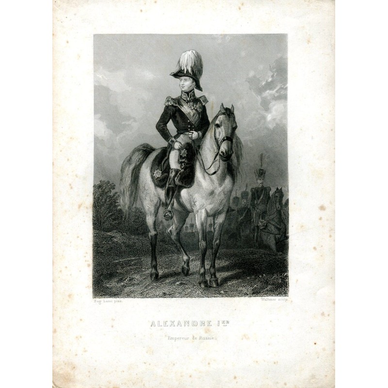 Alexandre 1er gravure de Waltener, peinte par Eugenio Lami.