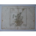 Mapa antiguo de Escocia. Roberto de Vaugondy (1794)