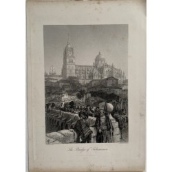 Il ponte romano di Salamanca - incisione del XIX secolo