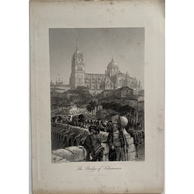 Il ponte romano di Salamanca - incisione del XIX secolo