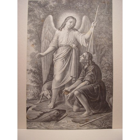 «Tobías y el ángel» (Probablemente es obra de Antonio Pascual Abad, Alcoy 1809-Valencia 1882)