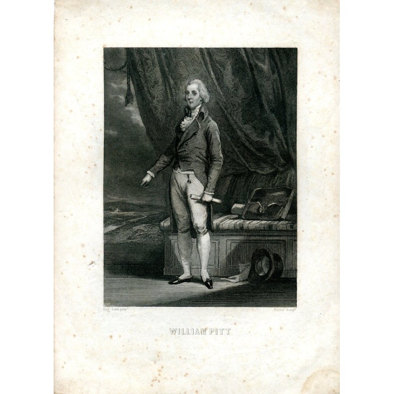William Pitt, gestochen von Portier, gezeichnet von Eugenio Lami