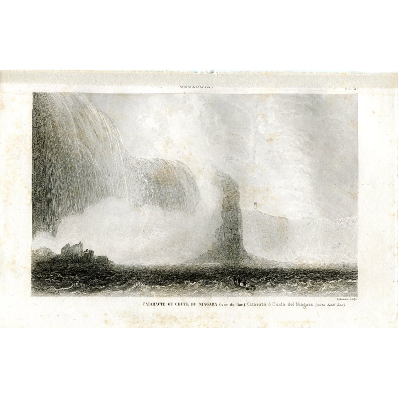 Cataracte ou Chute du Niagara (de Bac) gravée par Schroeder