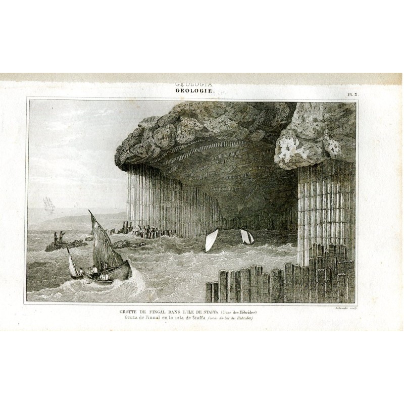 Grotte de Fingal dans l'ille de Staffa engraved by Schroeder