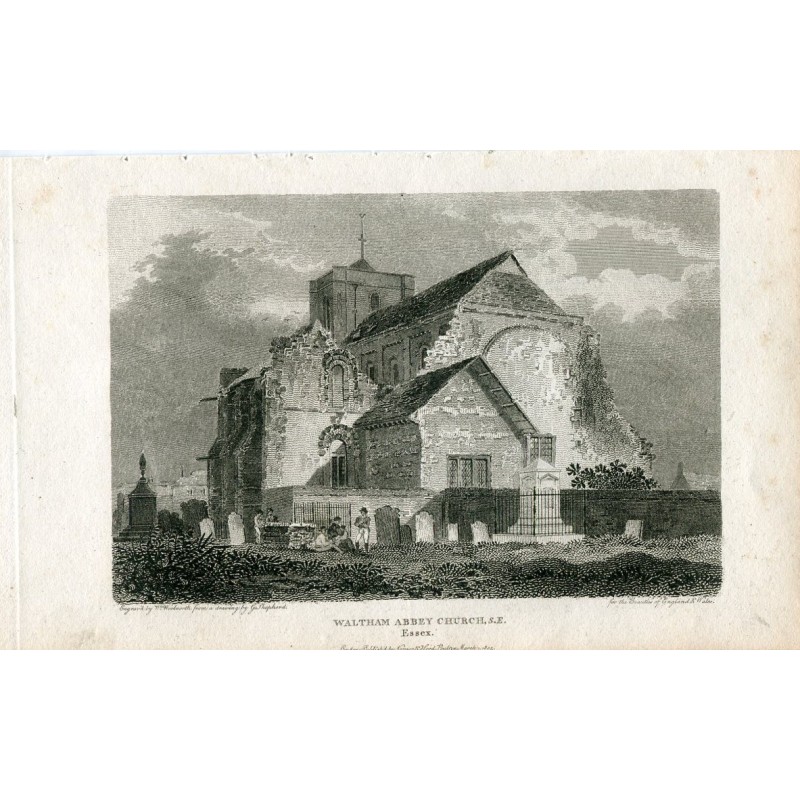 Waltham Abbey Church, gestochen von W. Woolnorth nach einer Zeichnung von G. Shepherd
