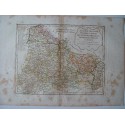 Mapa antiguo de las regiones del norte de Francia. Roberto de Vaugondy (1806)