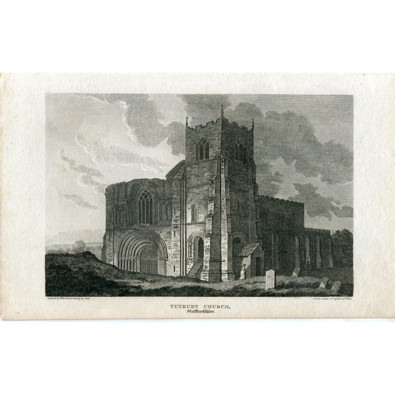 Tutbury Church, Stafforshire, engraved by White. Drawn by Carter.