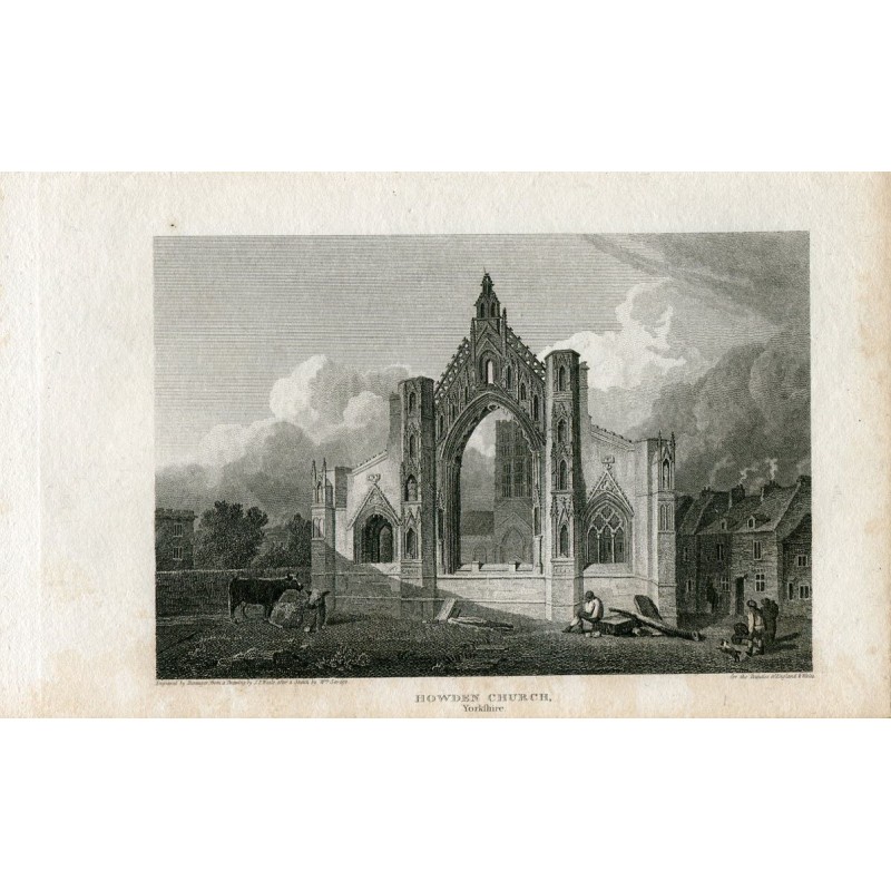 Yorkshire. Howden Church engraved by Barenger. Drawn by J.P. Neale.