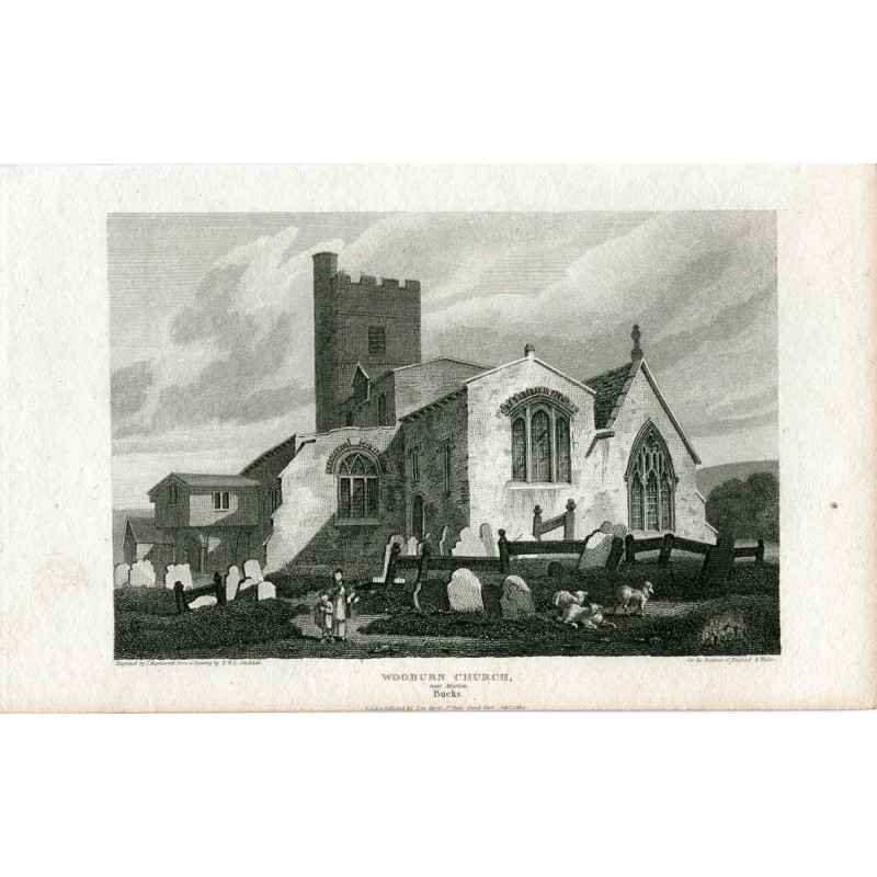 England. Bucks. Wooburn Church near Marlow engraved by Hawksworth