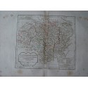 Antique map of central regions of France. Robert de Vaugondy (1794)