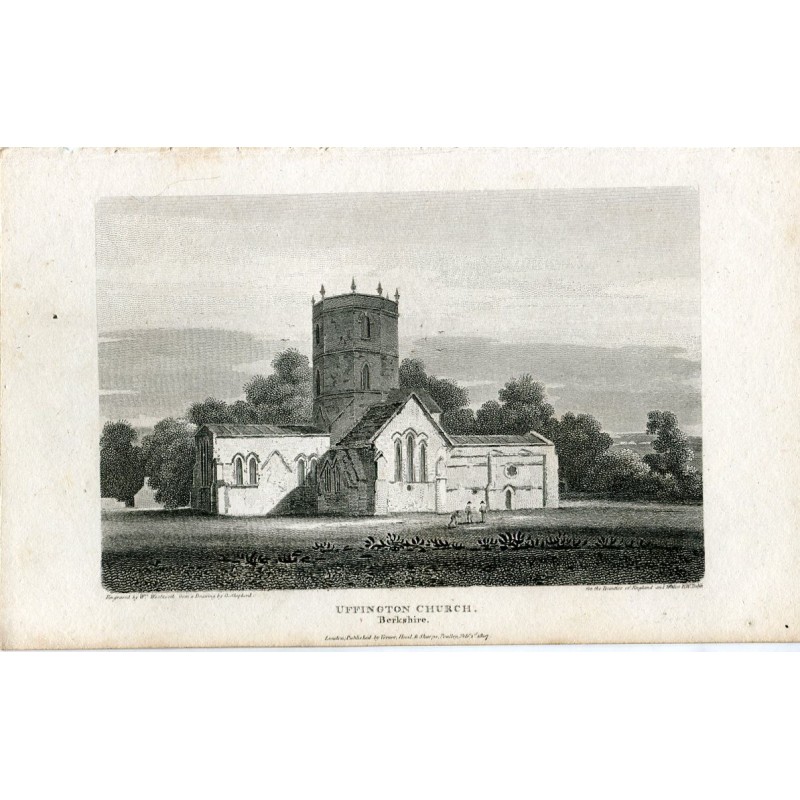 Chiesa di Uffington, Berkshire, incisione di W. Woolnorth. Disegnata da G. Shepherd.