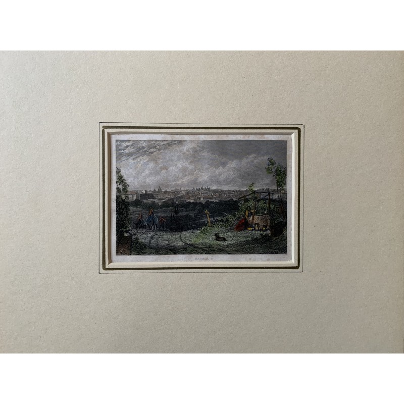 Vue de Madrid - Gravure ancienne
