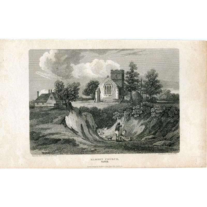 Église d'Elmset, gravée par Sands. Dessinée par JP Neale.