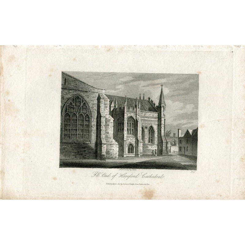 Gravure de la cathédrale de Hereford publiée en 1815
