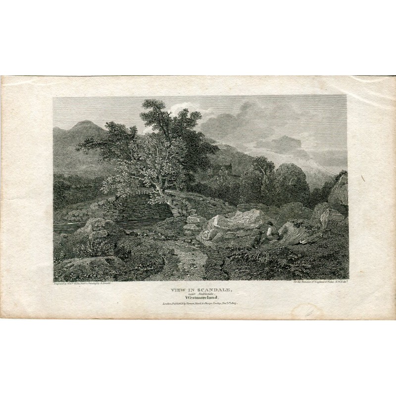 Blick in Scandale bei Ambleside, 1807 von William Cooke gestochen