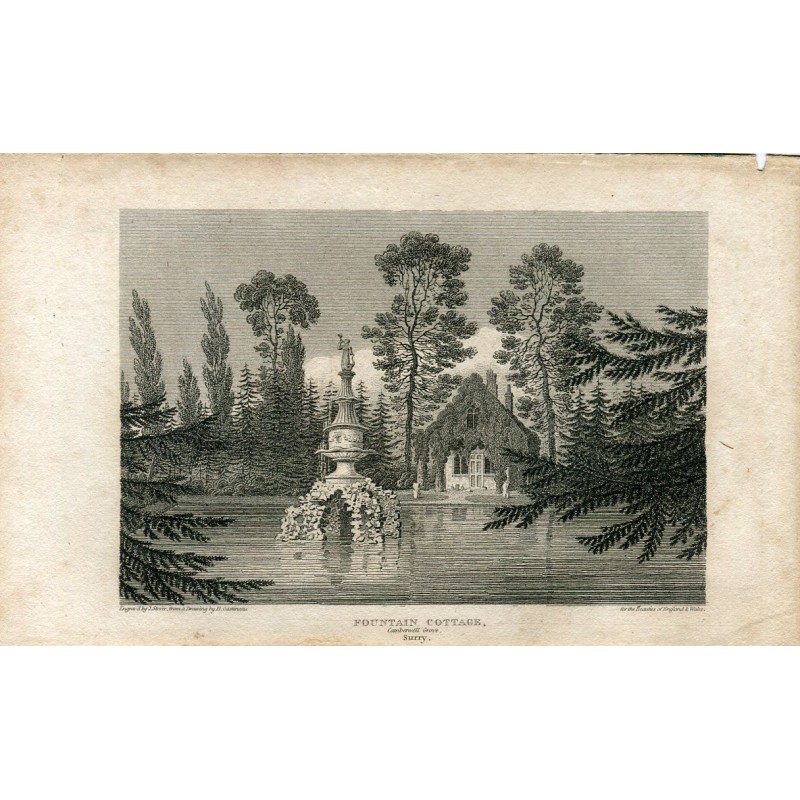 Fountain Cottage Camberwell Grove Surrey gravé en 1811 par J. Storer.