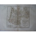 Mapa antiguo de las regiones occidentales de Francia. Roberto de Vaugondy (1794)
