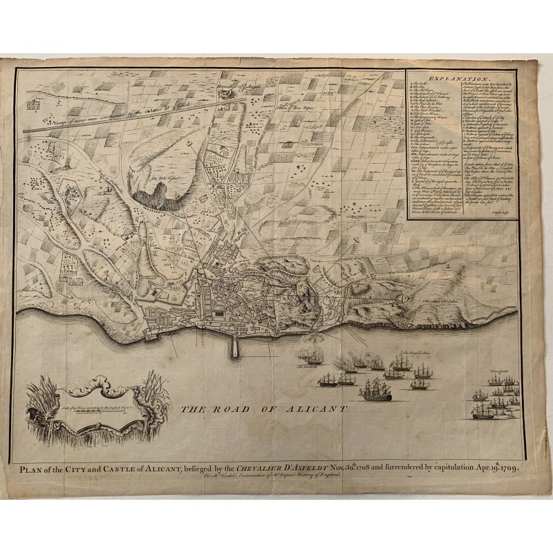 Pianta della città e del castello di Alicante nel 1708-09