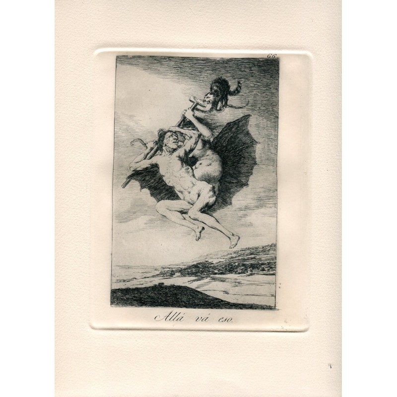 Gravure de Goya. Les Caprices. Planche 66, « Voilà ». Édition de 1970.