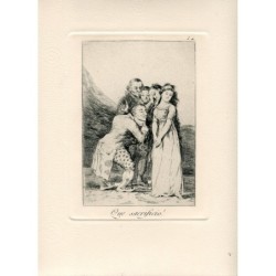 Goya etching. The Caprices. Plate 14, 'What a sacrifice!'. 1970 edition.