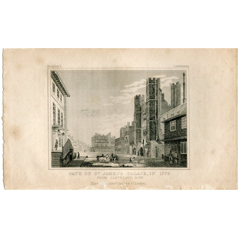 Tor des St. James’s Palace im Jahr 1776. Stich von Thomas Hurst.