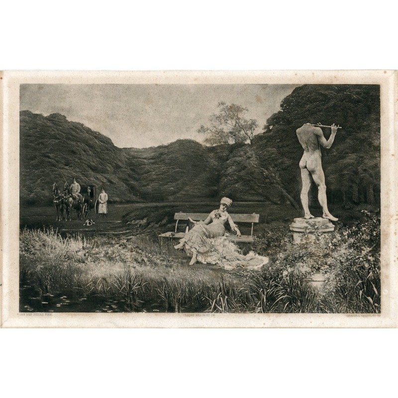 Sommerabend 1852. Fotogravur von Goupil et Cie. Gemalt von Jan van Beers