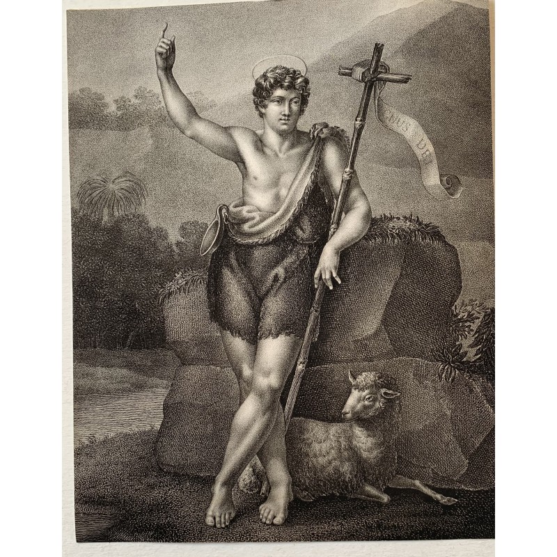 St. John the Baptist in the Desert - Antique print
