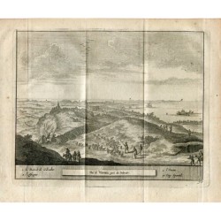 Gibraltar. Ansicht von Vegel in der Nähe von Detroit. Kupferstich von Pieter Van der Aa, 1715